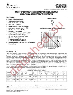 TLV2621IDBVT datasheet  